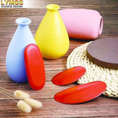 LYMGS Soft Silicone Pottery Clay Sculpt Tools Set, Smooth Artists Ceramic Shaping Tool for Potter Modeling Soft Rib, Red 3 Different Size