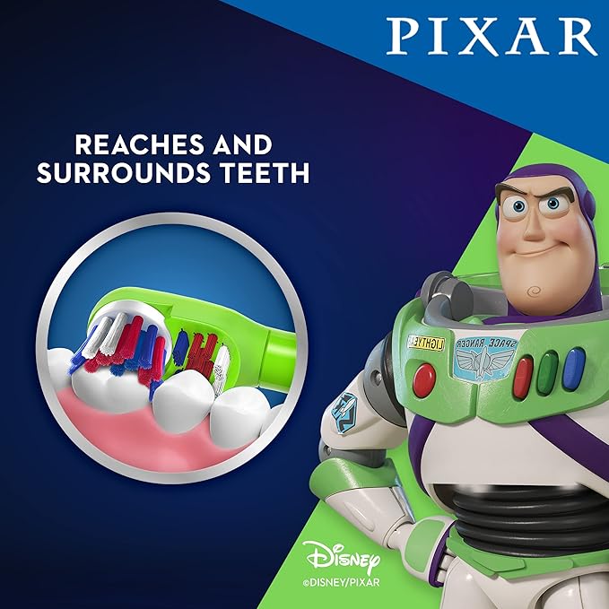 Oral-B Kid's Battery Toothbrush Featuring Disney's Buzz Lightyear, Soft Bristles, for Kids 3+
