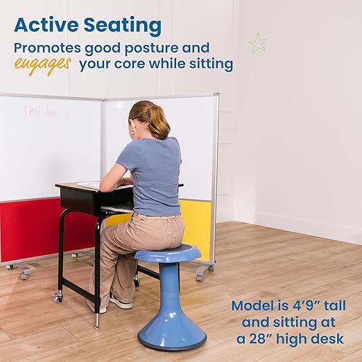 ECR4Kids ACE Active Core Engagement Wobble Stool, 18-Inch Seat Height, Flexible Seating, Powder Blue