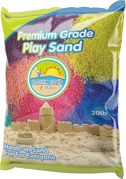 Classic Sand and Play Rainbow Colored Play Sand, 20 lb. Bag, Natural and Non-Toxic, Fun Wet and Dry Indoor and Outdoor, Sandbox, Therapy, and Table Use, Building, Stimulate Sensory Needs
