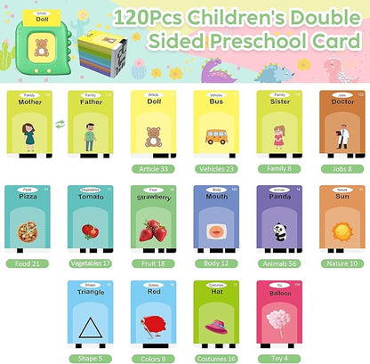 Talking Flash Cards,Kids Toddler Flash Cards with 240 Sight Words,Montessori Toys,Autism Sensory Toys,Speech Therapy Toys,Learning Educational Toys Gifts for Age 1 2 3 4 5 Years Old Boys and Girls