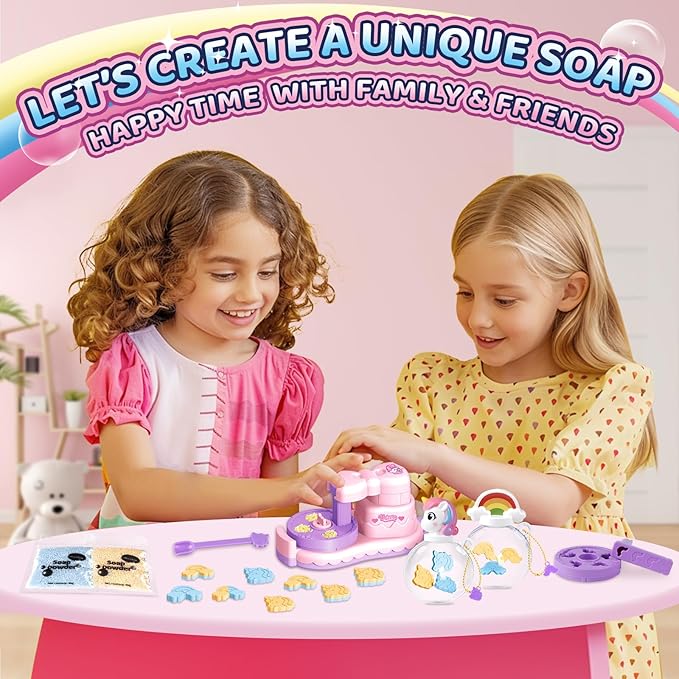 Soap Making Kit Unicorn Toys for 3 4 5 6 7 Year Old Girl Arts and Crafts for Kids Age 8-12 DIY Soap Machine Christmas Birthday Easter Gifts for Kids Craft Kits for Girls Boys Make Your Own Soap