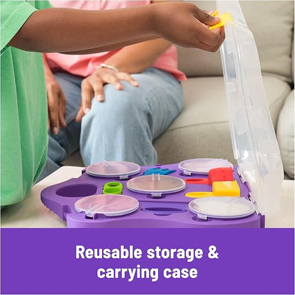 Kinetic Sand, Variety Case with 2lbs Play Sand (Beach, Neon & Shimmer) & 5 Tools, Reusable Storage, Sensory Toys for Kids Ages 3 and up