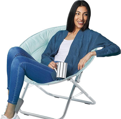 Urban Lifestyle Micromink Saucer Chair, Light Blue Mint