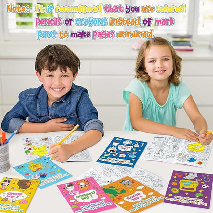 Dvbonike 24Pcs Positive Affirmation Coloring Books - Promote Confidence DIY Color-in Pages Booklet Bulk Drawing Motivational Stress Relieving Party Supplies for School Classroom Rewards Gift for Kids