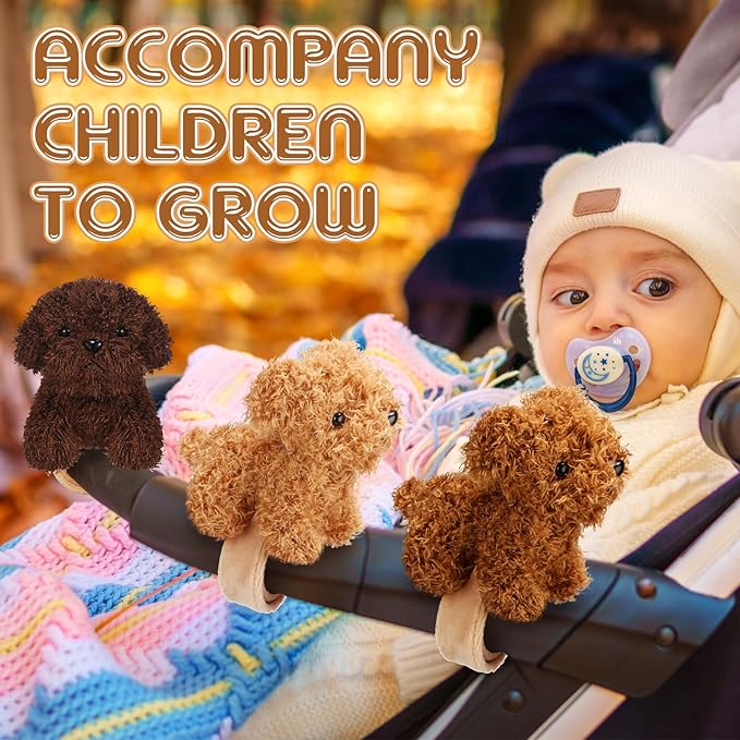 Ceenna 16 Pcs Valentine's Day Puppy Stuffed Animal Slap Bracelets Colorful Puppy Slap Bracelets 8.66 Inch Adorable Puppy Slap Wrist Bracelets Bulk for Birthday Party Favors Goodie Bag Fillers