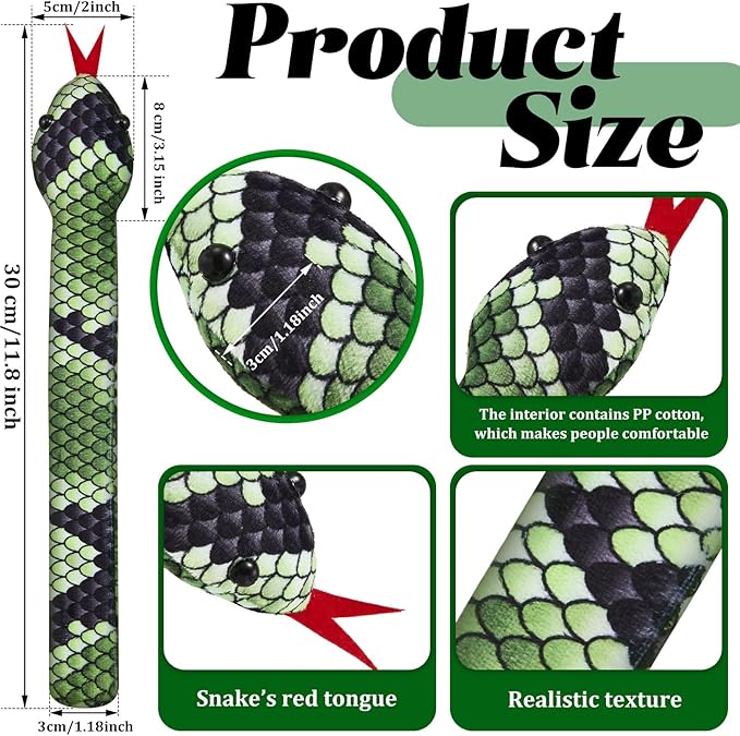 24 Pcs Snake Slap Bracelets Reptile Party Favor Snake Snap Bracelets Animal Snake Bracelet Reptile Birthday Party Supplies for Kids Parties Favors Christmas Gift, 24 Assorted Designs