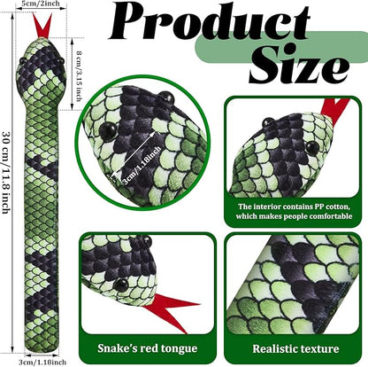 24 Pcs Snake Slap Bracelets Reptile Party Favor Snake Snap Bracelets Animal Snake Bracelet Reptile Birthday Party Supplies for Kids Parties Favors Christmas Gift, 24 Assorted Designs