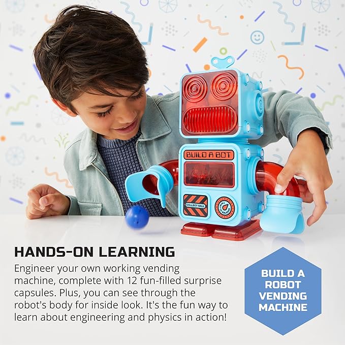 Discovery™ #MINDBLOWN DIY Prize-Pod Robot Kit, 52-Piece Vending Machine Building Set, 12 Transforming Capsules, Educational Science Experiment, Engineering STEM Project, Robotics Toy Gift Kids Age 8+