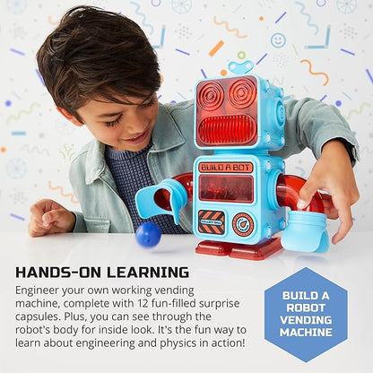 Discovery™ #MINDBLOWN DIY Prize-Pod Robot Kit, 52-Piece Vending Machine Building Set, 12 Transforming Capsules, Educational Science Experiment, Engineering STEM Project, Robotics Toy Gift Kids Age 8+