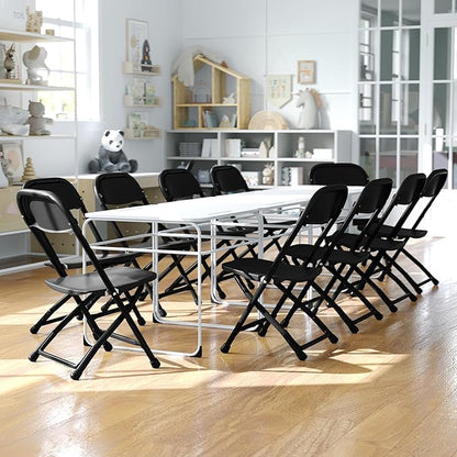 Flash Furniture 2 Pack Kids Black Plastic Folding Chair