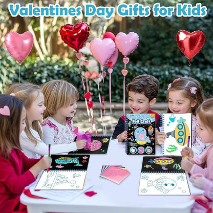 Foil Art Craft Activity for Kids: Fun DIY Toy Sticker Kit, No Mess Creative Travel Supply Set, Idea Birthday Easter Basket Stuffers Valentines Gift for Girl Boy Toddler 4 5 6 7 8 9 Year Old (Ocean)