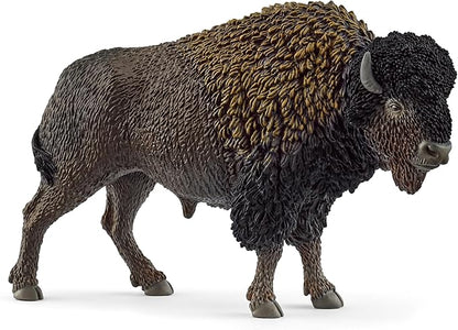 Schleich Wild Life - Large, 5" North American Bison Figurine. Realistic, Hand-Painted Hard Animal Toys for Boys and Girls. Durable Educational Buffalo Action Figure for Kids and Toddlers Ages 3+ 14879