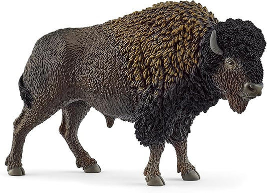 Schleich Wild Life - Large, 5" North American Bison Figurine. Realistic, Hand-Painted Hard Animal Toys for Boys and Girls. Durable Educational Buffalo Action Figure for Kids and Toddlers Ages 3+ 14879