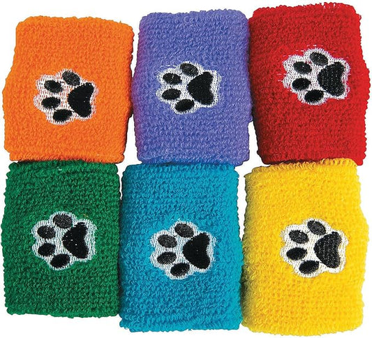 Fun Express Paw Print Wrist Bands - 12 Pieces - Educational and Learning Activities for Kids