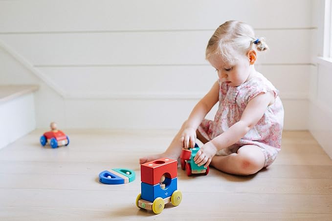 12 Piece Tegu Magnetic Tram Building Block Set, Big Top