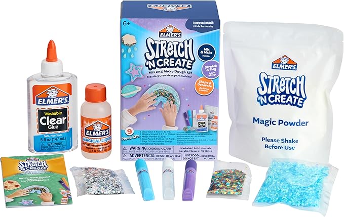 Elmer’s Stretch 'N Create Dough Kit, 3 Ways to Play, Keepsakes Kit, 9 Count