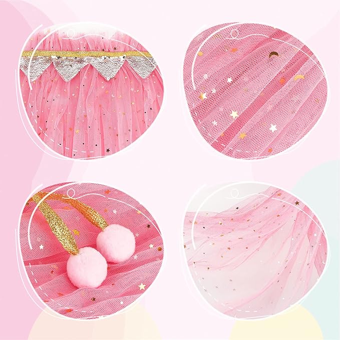 10 Pieces Princess Cape Set Dress up Clothes for Little Girls Party Cosplay Cloak with Jewelry Tiara Crown Wand Gloves