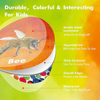 Realistic Animal Matching Game, 50 PCS Round Animal Memory Matching Cards for Toddlers 25 Pairs Real Animal Memory Cards Educational Toys for Preschool Boys & Girls 4 5 6 Years Old