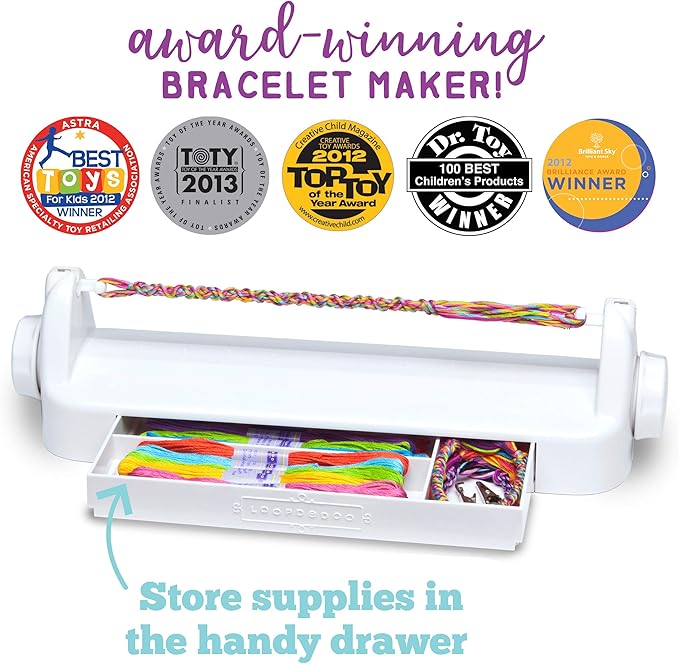 Loopdedoo DIY Kids Bracelet Maker Kit - Make Bracelets in Minutes for Birthdays, Friendship Day, Christmas Gifts - Award Winning Craft Kit for Ages 8 & Up