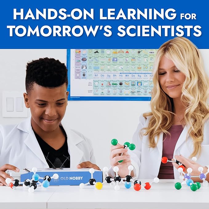 Old Nobby Lessons in Chemistry Model Kit - 239 Pc Molecular Model Kit Organic Chemistry for Students - Complete Molecular Model Kit, Chemistry Set for STEM, Visualizing Bonds and Structures