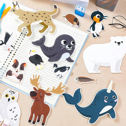 23 Pcs Felt Board Story Sets Polar Animals Felt Story Board Pieces Arctic Antarctica Ocean Animal Bear Penguin Whale Preschool Wall Storyboard Educational Learning Play Kit for Kids