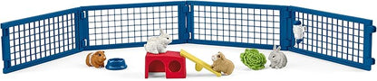 Schleich Farm World 14-piece Rabbit and Guinea Pig Hutch Toy Set with Animal Figures for Kids Ages 3-8, 5.7 x 19 x 11.5 cm