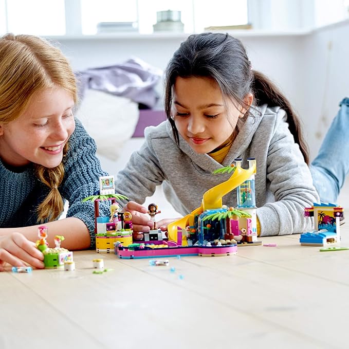 LEGO Friends Andrea's Pool Party 41374 Toy Pool Building Set with Andrea and Stephanie Mini Dolls for Pretend Play, Includes Toy Juice Bar and Wave Machine (468 Pieces)