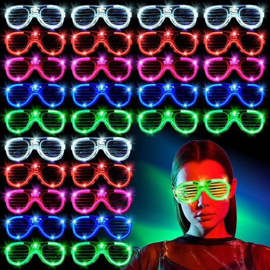 70 Packs LED Glasses 5 Neon Colors glow in the dark party supplies Favor for Kids Adult Glow sticks Light Up Glasses fit Holiday Birthday Valentine's Day and Halloween Party Supplies Cosplay Christmas