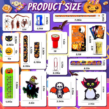 24 PACK 500 PCS Halloween Stationery Set, Party Favors for Kids Assorted Art and Craft Kit, Goodie Bag Stuffers Classroom Prizes Trick or Treat Fillers
