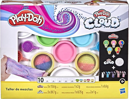 Play-Doh Mixing Studio DIY Kit for Kids 4 Years and Up, Mix Your Own Colors with Super Cloud and Scented Classic Modeling Compound, 10 Cans, 5 Mix-ins, Non-Toxic