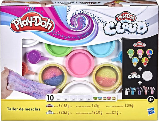Play-Doh Mixing Studio DIY Kit for Kids 4 Years and Up, Mix Your Own Colors with Super Cloud and Scented Classic Modeling Compound, 10 Cans, 5 Mix-ins, Non-Toxic
