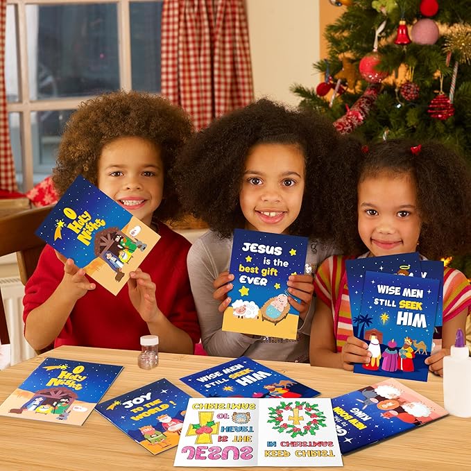 24Pcs Nativity Christmas Coloring Books - Christian Theme DIY Color-in Pages Booklet Bulk Drawing Bible Savior Religious Activity Supplies for School Classroom Rewards Holiday Gift for Kids