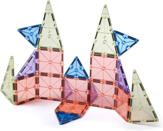 MAGNA-TILES Color Shop Pastel 20-Piece Magnetic Construction Set, The Original Magnetic Building Brand