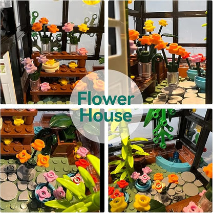 QLT QIAOLETONG Flower House Building Set, Compatible with Lego Flower House Create Elegance and Warmth Environment, with Beautiful Gift Box Toys for Boys Girls 6-12 and Building Lover (579 Pcs)