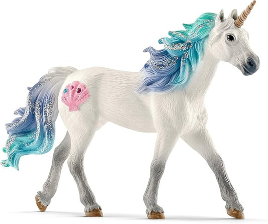 Schleich bayala, Unicorn Toys for Girls and Boys, Sea Unicorn Stallion with Gems, Blue and Purple, Ages 5+
