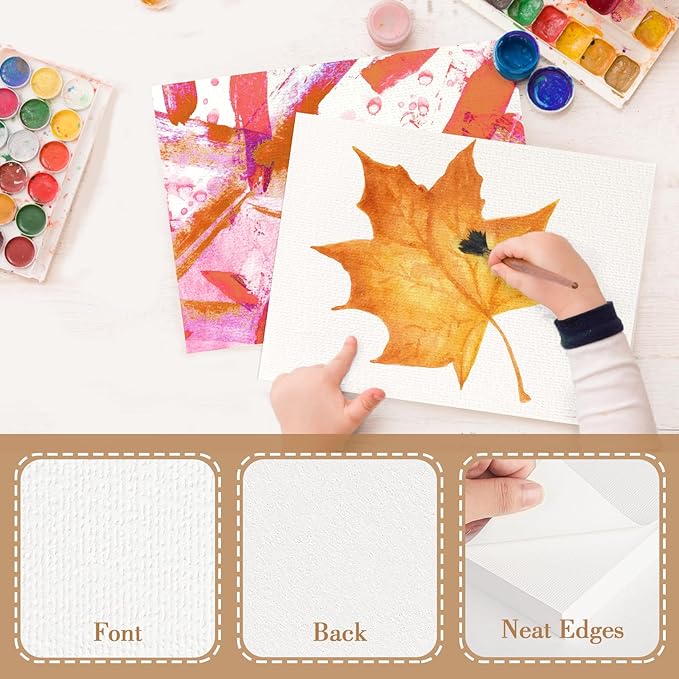 150PCS 9x12 Watercolor Paper Bulk, 140lb/300g Cold Press Thick Water Color Paper Pad for Kid Child Adult, White Art Paper for Drawing Painting Markers Gouache, Textured Cotton Paper Sheets
