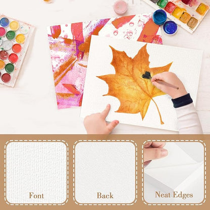 100PCS 8.5x11 Watercolor Paper Bulk, 140lb/300g Cold Press Thick Water Color Paper Pad for Kids Child Adults, White Art Paper for Drawing, Painting, Markers, Gouache, Textured Cotton Paper Sheets