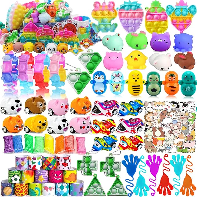 120 Pcs Party Favors Toy Assortment for Kids Birthday Party, Pinata Filler Goodie Bag Stuffers, School Classroom Rewards, Treasure Box Toys, Treasure Chest Carnival Prizes Bulk Toys