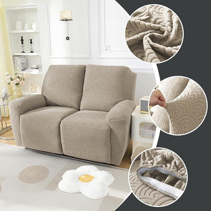 NORTHERN BROTHERS Loveseat Recliner Cover, Reclining Loveseat Covers, Love Seat Recliner Cover, Recliner Sofa Covers 2 Seater, Khaki