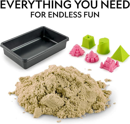 National Geographic Blue Marble Moon Sand - 12 Lbs. of Play Sand with Castle Molds (Natural) - A Fun No Mess Sensory Activity, Kids Fake Sand Play Set, Sensory Bin Filler