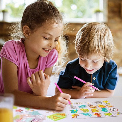 sinceroduct Diamond Art Kits for Kids, 64 Pcs Diamond Art Stickers Crafts for Kids Ages 4-6-8-12, 5D DIY Animals Gem Art Stickers Kits for Girls Boys Adults Beginners, Christmas Diamond Art Gifts