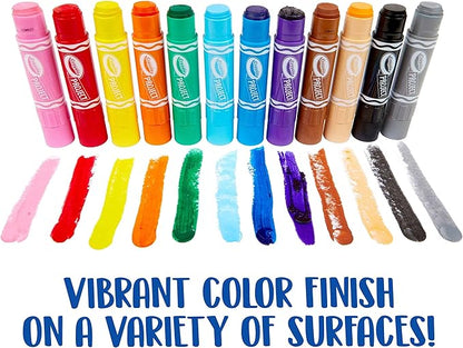 Crayola Quick Dry Paint Sticks, Amazon Exclusive Colors, Paint Set for Kids, 12 Count