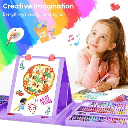iBayam Art Kit, 251-Pack Art Supplies Drawing Kits, Arts and Crafts Gifts Box for Kids Teen Girls Boys, Art Set Case with Trifold Easel, Scratch Paper, Sketch Pad, Coloring Book, Crayons, Pencils