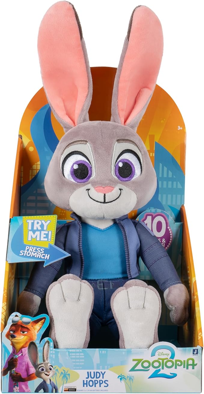 Disney’s Zootopia 2 14” Feature Plush Judy Hopps - 10+ Sounds and Phrases - Plush Toys for Kids and Preschoolers - Suitable for Ages 3 +