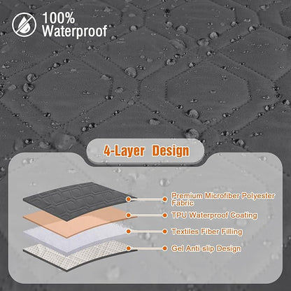 VANSOFY 100% Waterproof Recliner Chair Covers, Recliner Cover Non-Slip Dog Chair Cover Furniture Protector Washable Slipcover with Pocket, Elastic Straps for Pets, Dogs(Charcoal Gray, 30")