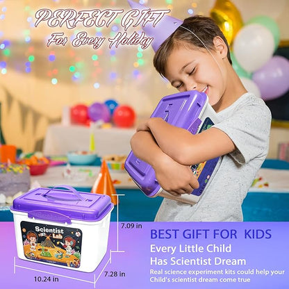 Educational Science Kit Kids Toys - 56 Science Lab Experiments, Science Kits for Kids Age 6-8-10-12, 70+ PCS DIY Stem Projects with Lab Coat Scientist Costume, Educational Toys for Kids Girls Boys
