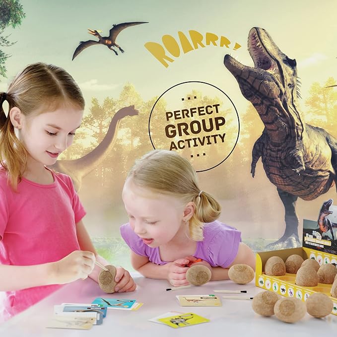 Dan&Darci Easter Dig a Dozen Dino Egg Kit for Kids - Dinosaur Toys Gift 3-12 Year Old - 12 Eggs & Surprise Dinosaurs - Science STEM Activities - Educational Boy Toy Party Gifts for Boys & Girls