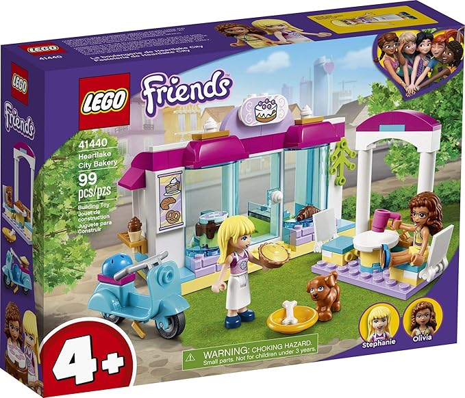 LEGO Friends Heartlake City Bakery 41440 Building Kit; Kids Café Toy Playset Friends Stephanie and Olivia; Collectible Toy, New 2021 (99 Pieces)