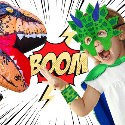 iROLEWIN Dinosaur-Costume for Kids Dragon Cape Mask as Boys Girls Dino Dress-Up Clothes for Play Toys Birthday Party Gifts